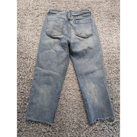 We the Free Jeans Women 28 Blue Distressed High Rise Casual CRVY Cropped Stretch - Picture 2 of 10